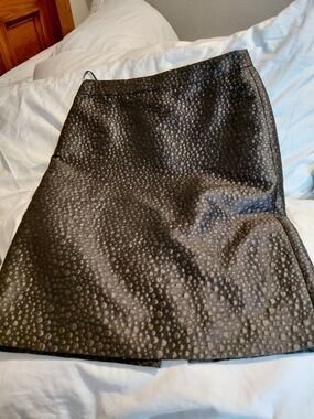 J. Crew Black Textured Pencil Skirt with Subtle Dot Pattern